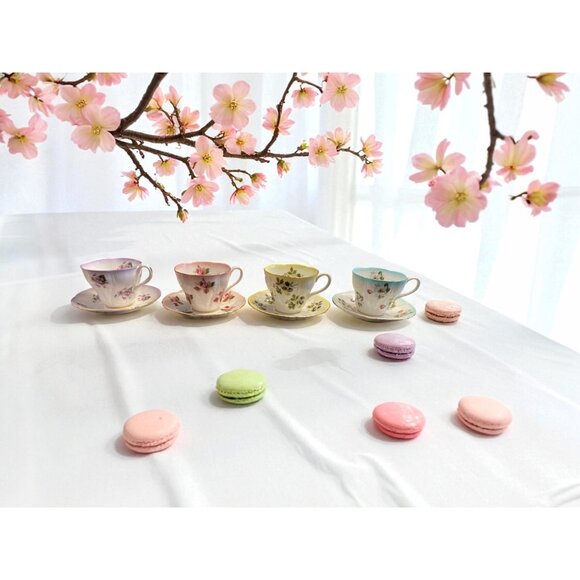 Royal Albert Teacups/Saucers Horizon Series -Made in England-Set of 4-8 pieces t - Picture 1 of 6